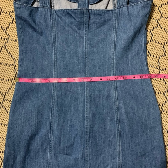 Denim Blue Button Up Mini Dress - Picture 4 of 11
